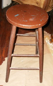 Stool before using CeCe Caldwell's Sedona Red